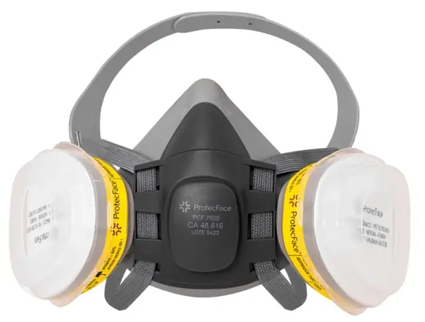 Kit Respirador Para Serviços Gerais Protec Face Completo Com Cartuchos Vo + GA e Filtros Pronto Para Uso CA  48816