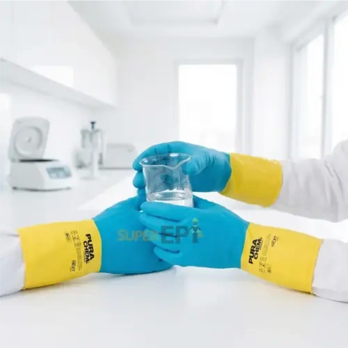 Luva Next Safety Purachem Látex Neoprene 10.700 Ideal Contra Agentes Químicos  CA 51173