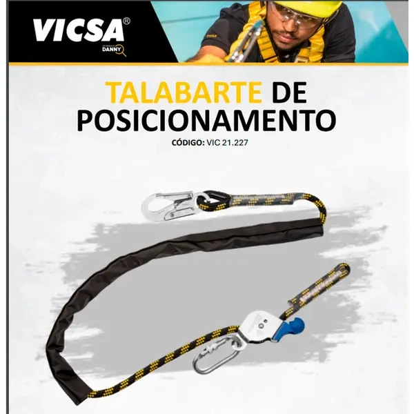 Talabarte de Posicionamento com Alavanca Danny Vicsa VIC-21227 Comprimento Ajustável de 0,90 a 1,80 metros