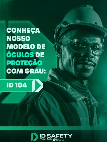 Óculos de Segurança Para Graduação Id Safety Modelo ID 104 TAMANHO 56 Cinza Fumê CA 33594