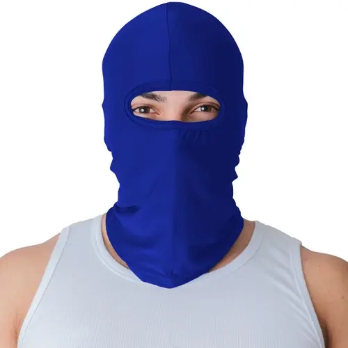 Capuz Balaclava Com Proteção UV 50+ EM Poliéster Azul Royal Tecido leve e Respirável