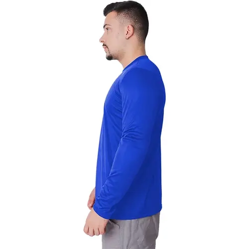 Camiseta de Manga Longa Proteção UV50 + Em Poliéster na Azul Royal Leve E Confortável