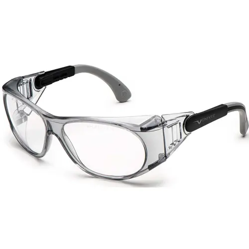 Óculos de Segurança Univet  539 - 539.00.13.99 - Ideal Para Aplicar Lentes de Grau Cor Cinza e Preto Ca 51287