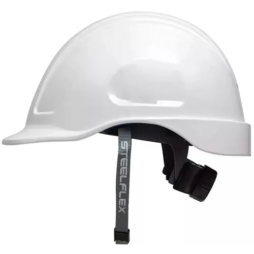 Capacete Steelflex Turtle Branco CPCT10601 com Aba Frontal, Suspensão, Catraca e Jugular Ca35983