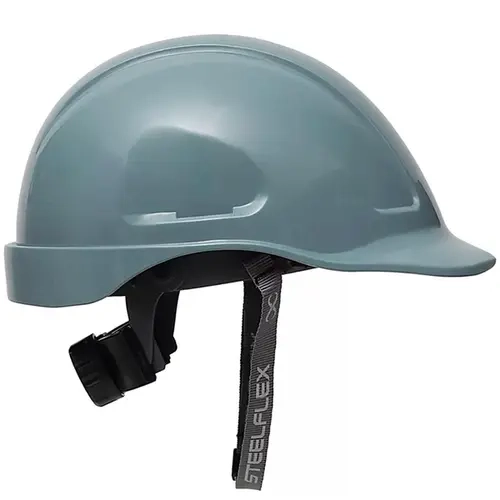 Capacete Steelflex Turtle Cinza CPCT10801 com Aba Frontal, Suspensão, Catraca e Jugular Ca35983
