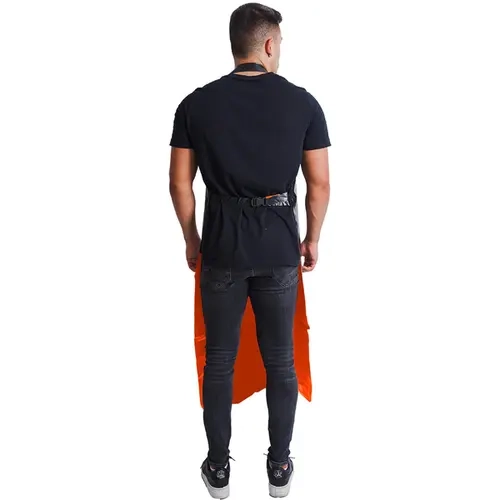 Avental Trevira KP1000 Maicol Gramatura Real Preto e Laranja Fivela Com Engate CA 40515