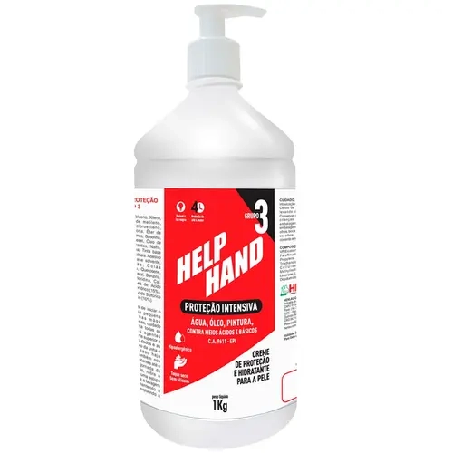 Creme de Proteção Para Mãos Grupo 3 Help Hand Marca Henlau Galão de 1kg CA 9611