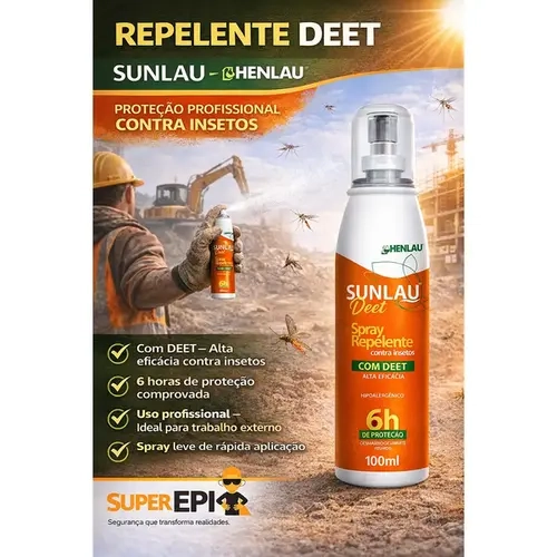Repelente Sunlau Deet Spray 100ml Com Duração de Até 6 Horas Hipoalergênico