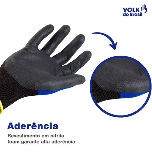 Luva Volk Tátil Com Banho Nitrílico Foam na Palma  Ca 51248