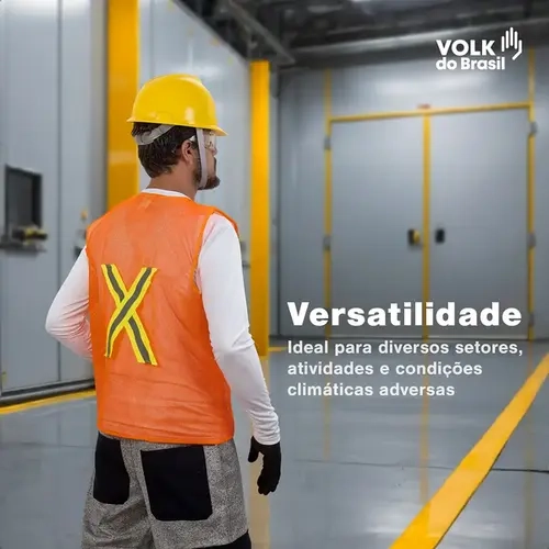 Colete Refletivo Volk Telado Sem Bolso Laranja Fechamento em Velcro