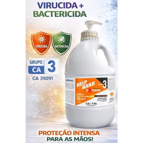 Creme Henlau Help Hand EXTREME – Creme de Proteção Grupo 3, Virucida/Bactericida, Barreira Química – Galão 4 kg – CA 39091