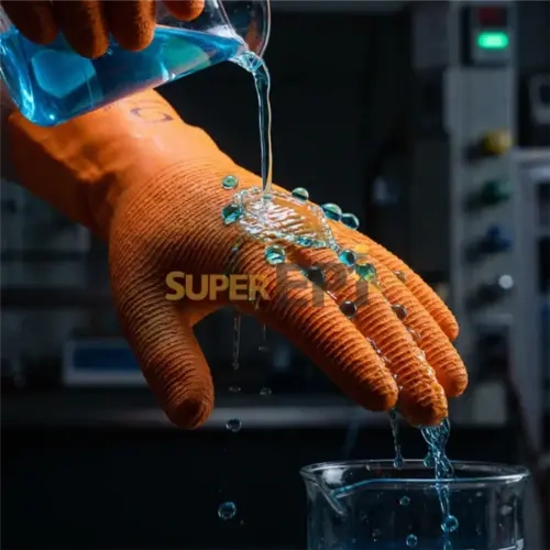 Luva de Segurança Super Orange Látex Corrugado Térmica e Química CA 33778 (S-ORANGE-N)