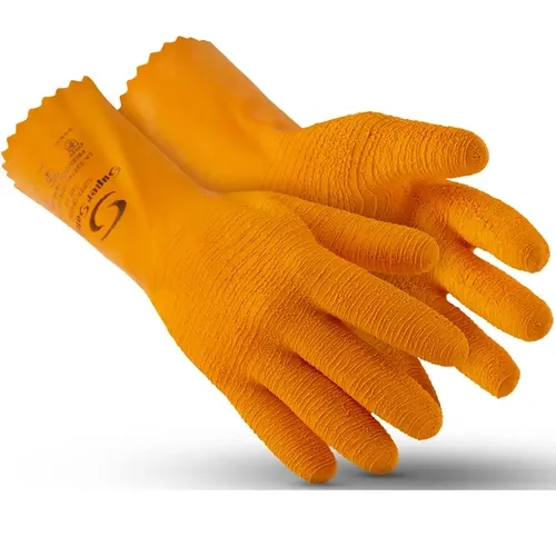Luva de Segurança Super Orange Látex Corrugado Térmica e Química CA 33778 (S-ORANGE-N)