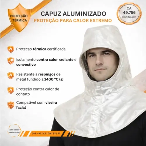 Capuz Aluminizado Extreme Heat Rosto Aberto CA 49756