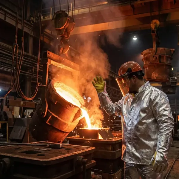 Luva Aluminizada 5 Dedos Rio Valley Extreme Heat Nota Máxima EN 407 Proteção Contra Calor Radiante e Metais Fundidos até 1400°C CA 48247