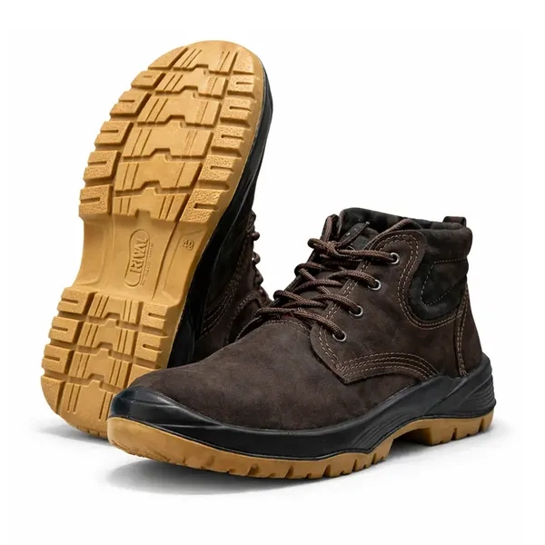 Bota de Segurança Crival Couro Nobuck Com Bico PVC PU CA 40099