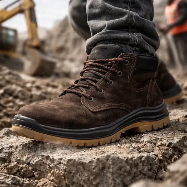 Bota de Segurança Crival Couro Nobuck Com Bico PVC PU CA 40099