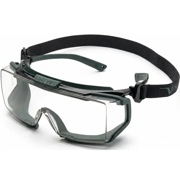 Óculos Ampla Visão Univet 5X2 Advanced Hybrid Clear 5X2.03.05.00 CA 52.431 — OTG + Ampla Visão 2 em 1 — Vedação D3 + D4 — Vanguard PLUS (Antiembaçante + Antirrisco) — UV400 — Alto Impacto Z87+
