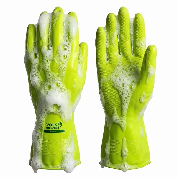 Luva de Látex Multiuso Verde Volk do Brasil Química Tipo B KOPT Biológica Antiderrapante Colmeia Forro Algodão Flocado Código 10.51.044.03 CA 51.744