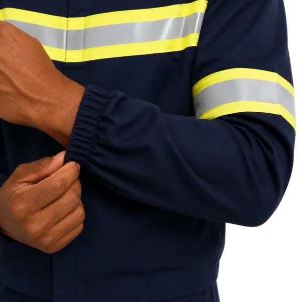 Camisa Antichama Guardian Arco Fire WE Risco 2 Azul Marinho ATPV 11 cal/cm² Refletiva Punho Elástico