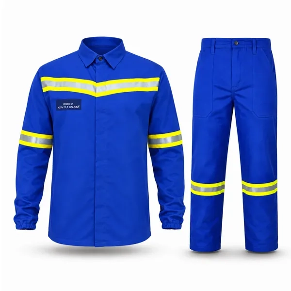 Conjunto Eletricista NR10 Antichama Guardian Fire WE Risco 2 ATPV 11 cal/cm² Refletivo Azul Royal