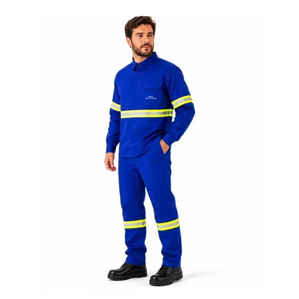 Conjunto Eletricista NR10 Guardian Fire Risco 2 ATPV 11 cal/cm² Refletivo Azul Royal