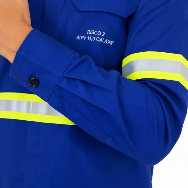 Conjunto Eletricista NR10 Guardian Fire Risco 2 ATPV 11 cal/cm² Refletivo Azul Royal