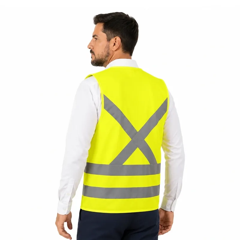 Colete Refletivo Amarelo Volk Classe 2 com Faixas Refletivas