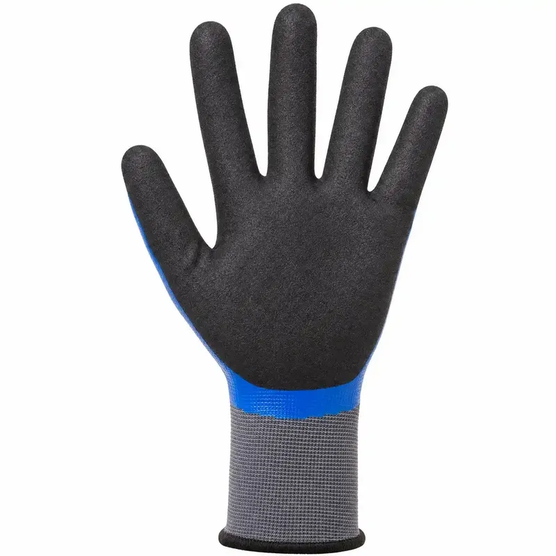 Luva Volk Nitril Full Pro Azul Preto Banho Nitrílico Total Mecânica Térmica e Peças Oleadas CA 50745
