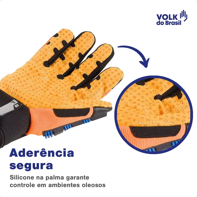 Luva Volk Impacto Cut R4 10.13.066.83 Aramida Anticorte TDM F Impacto Calor 250C CA 51315