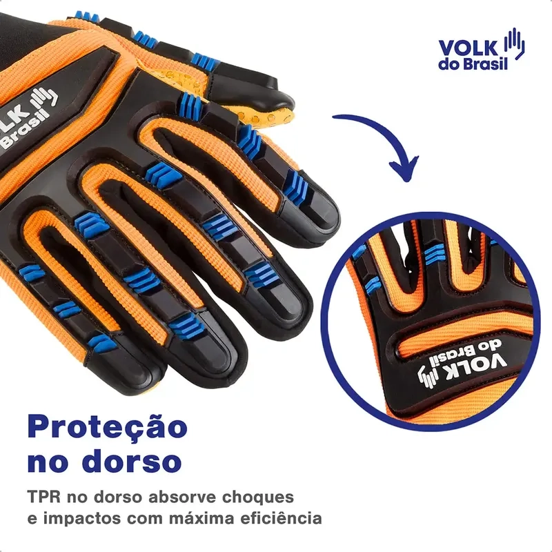 Luva Volk Impacto Cut R4 10.13.066.83 Aramida Anticorte TDM F Impacto Calor 250C CA 51315