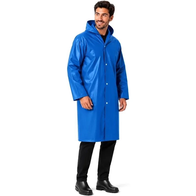 Capa de Chuva Plus Brascamp Reforçada PVC Forrado Espessura 0,28 mm  Azul CA 28.449