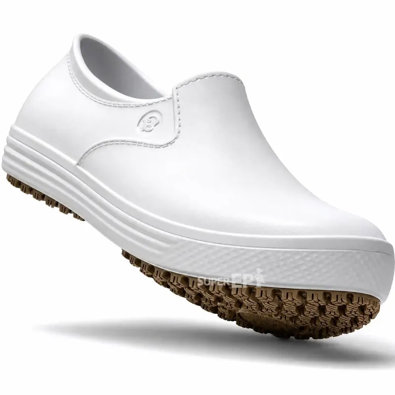Calçado Ocupacional Antiderrapante Unissex Sticky Breeze Branco EVA Impermeável SSB-BCA CA 52.252