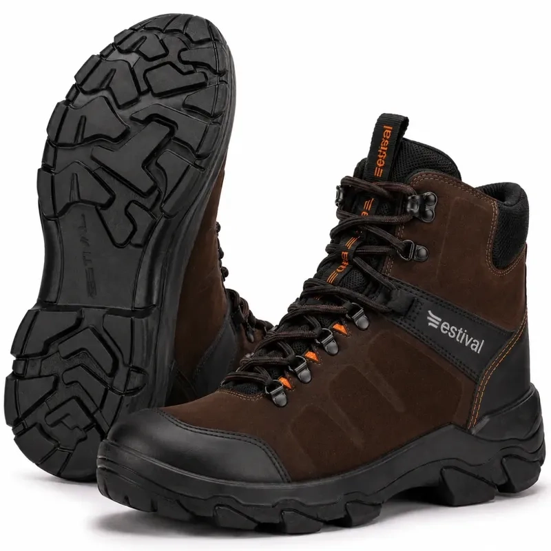 Bota de Segurança Estival Discovery DC20001S1 Marrom Bico de PVC CA 44591
