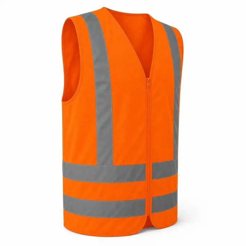 Colete Refletivo Sem Bolso Laranja Next Safety Alta Visibilidade NBR 15292 Classe 2 Zíper Cód 42.000