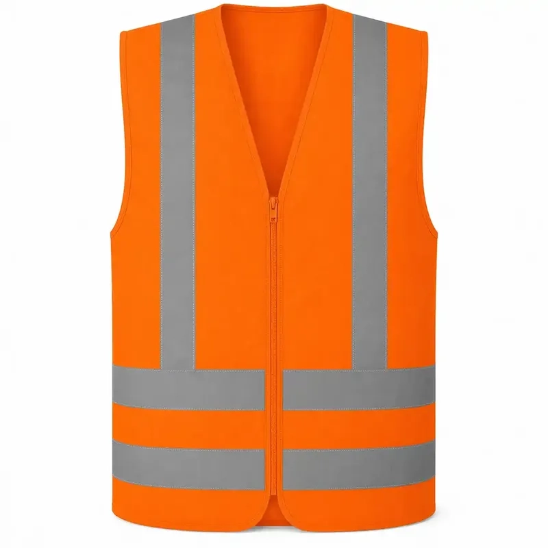 Colete Refletivo Sem Bolso Laranja Next Safety Alta Visibilidade NBR 15292 Classe 2 Zíper Cód 42.000
