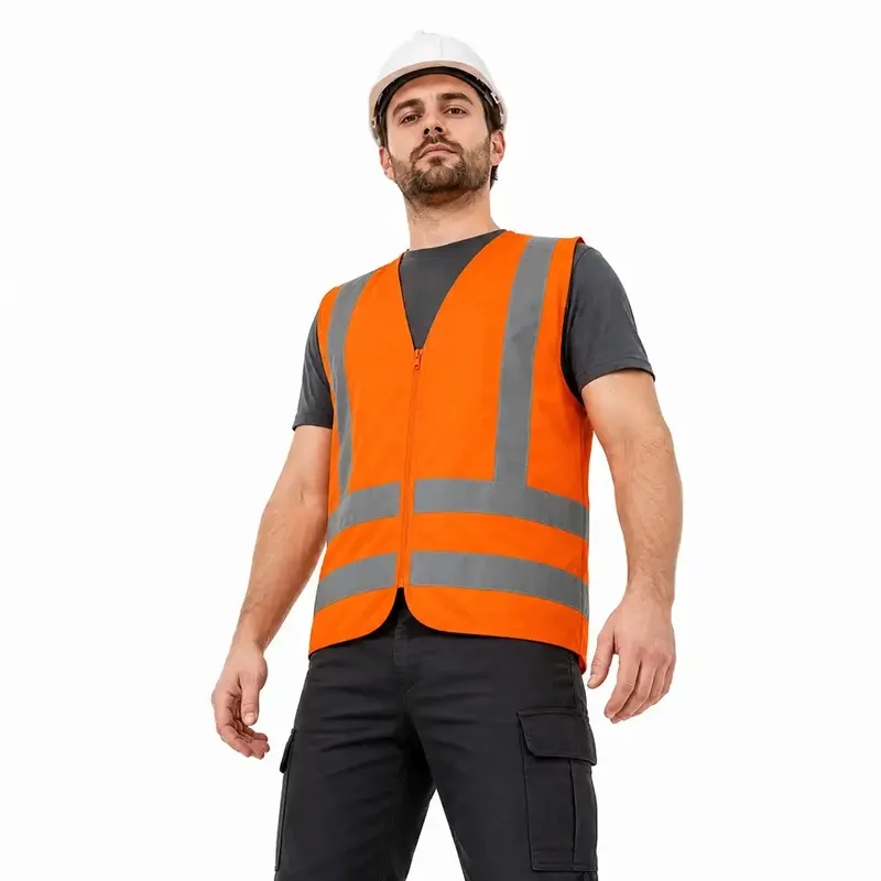 Colete Refletivo Sem Bolso Laranja Next Safety Alta Visibilidade NBR 15292 Classe 2 Zíper Cód 42.000