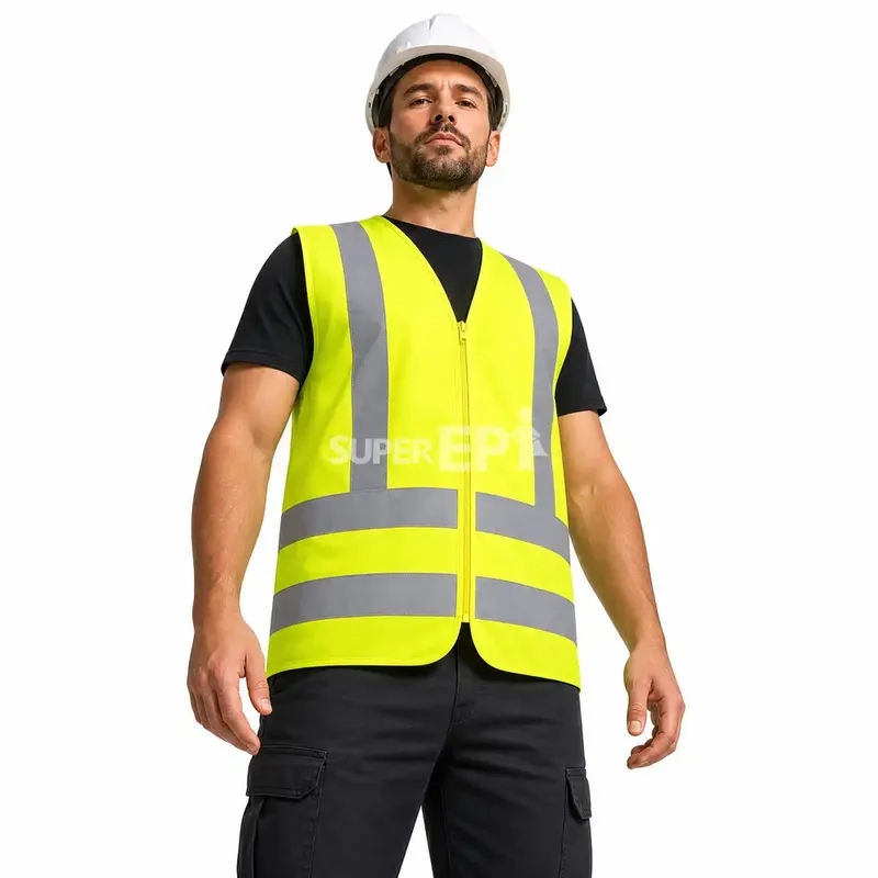 Colete Refletivo Sem Bolso Amarelo Next Safety Alta Visibilidade NBR 15292 Classe 2 Zíper Cód 41.000