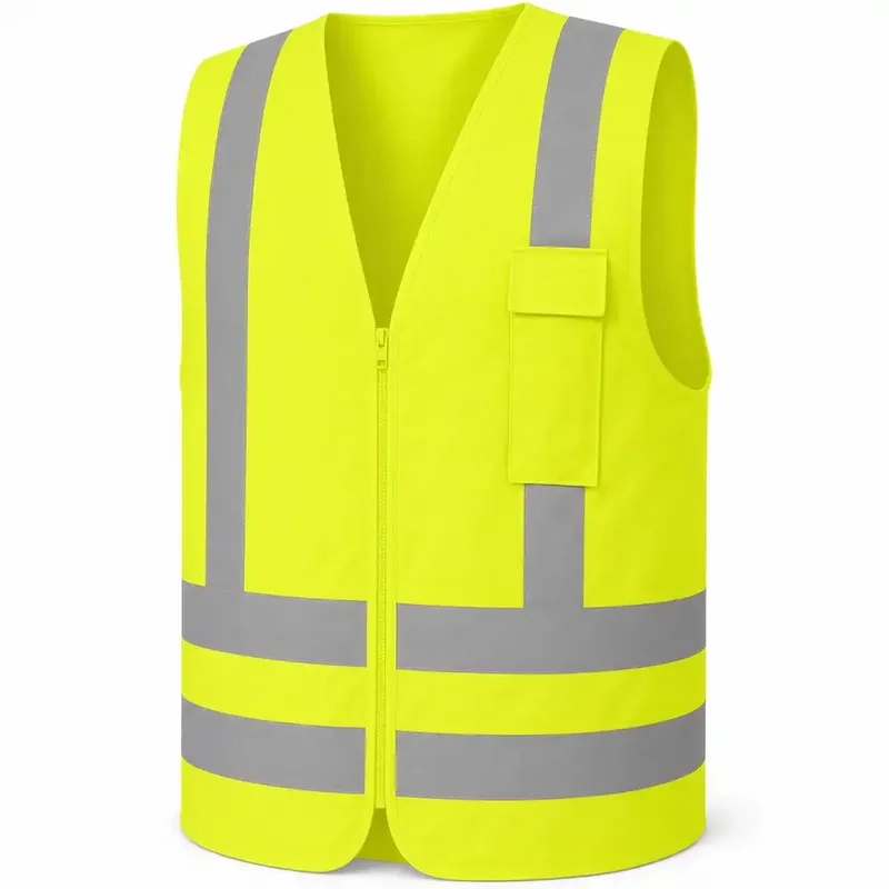 Colete Refletivo 1 Bolso Amarelo Next Safety Alta Visibilidade NBR 15292 Classe 2 Zíper Cód 41.101