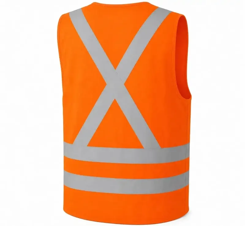 Colete Refletivo 1 Bolso Laranja Next Safety Alta Visibilidade NBR 15292 Classe 2 Zíper Cód 42.101