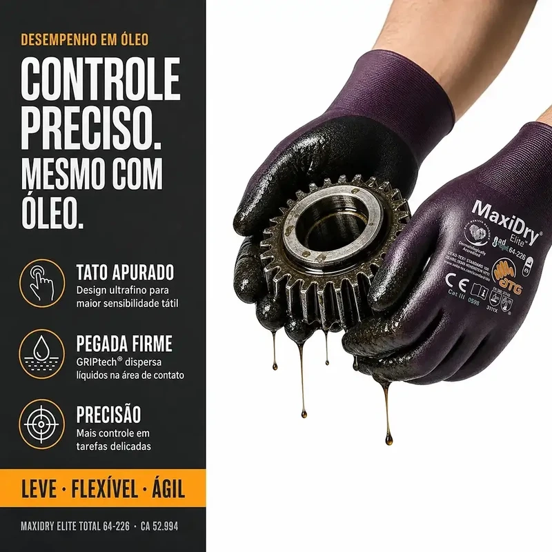 Luva MaxiDry Elite Total 79.200 ATG Química Tipo B CA 52994