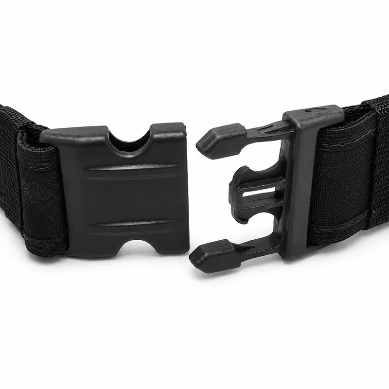 Cinturão Tático Preto em Nylon com Velcro Interno e Fecho de Engate Rápido