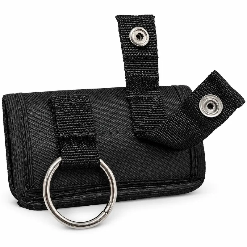 Porta Tonfa em Nylon Preto Suporte de Cintura com Anel Giratório
