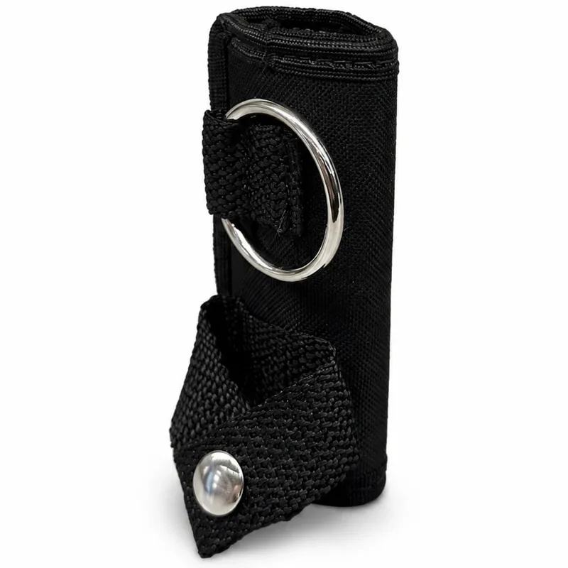 Porta Tonfa em Nylon Preto Suporte de Cintura com Anel Giratório