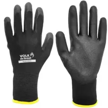 Luva de Segurança Volk Black Smart com Banho de PU – Tátil e Flexível – CA 46932