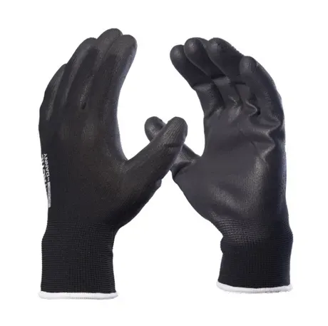 Luva  DannyFlex Preta FlexTactil DA-12100P Nylon e Banho Pu Ótimo Tato CA 29014