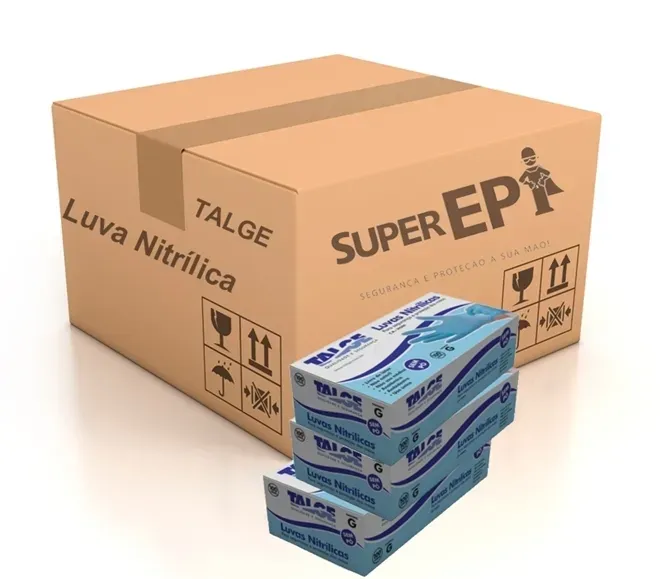 Luva Nitrílica Branca Sem Talco Talge Caixa C/ 10 DISPENSER