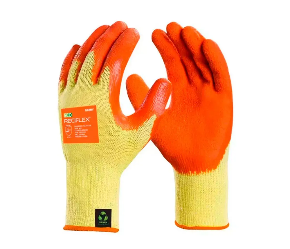 Luva de Algodão Reciclado com Latex Reciflex Danny - Para Serviços Gerais CA 31325