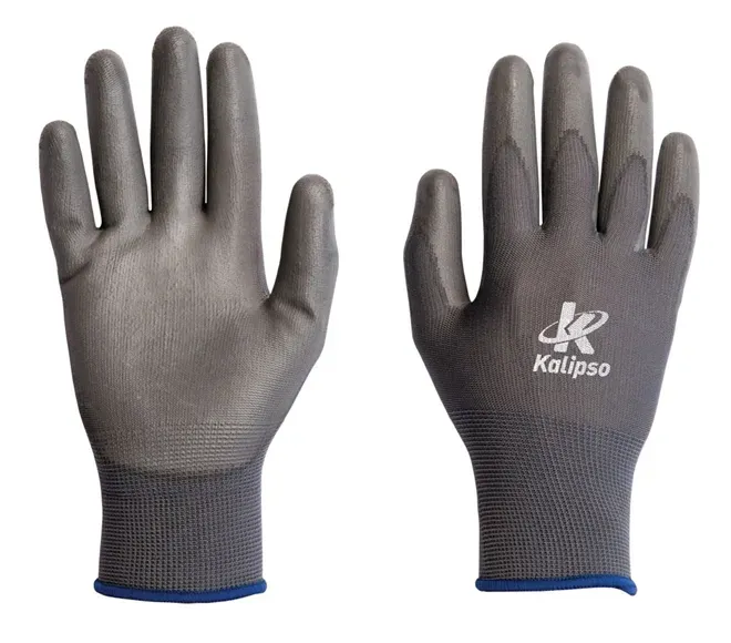 Luva com PU e Tricotada em Nylon Cinza Kalipso Ótima Sensibilidade Tátil CA 15272