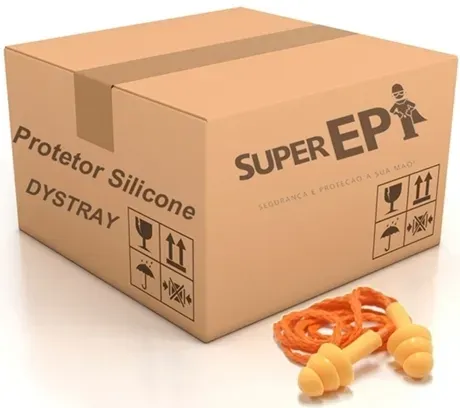 Protetor Auricular Dystray de Silicone Tipo Plug 15 dB -CA 51772 Caixa Atacado